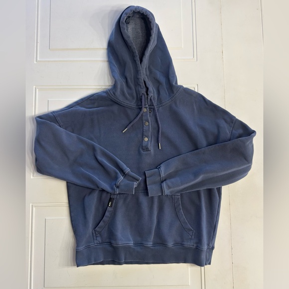 Roxy Tops - Roxy Women’s Sz L Y2K Blue Button Up Hooded Sweatshirt Hoodie